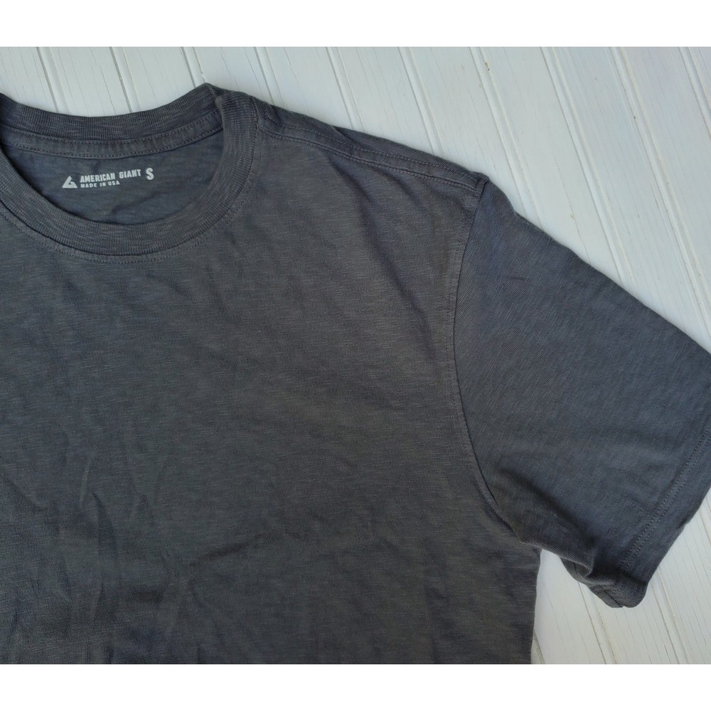 NWOT American Giant Premium Slub‎ Short Sleeve Crew Tee Men's Small Dark Gray